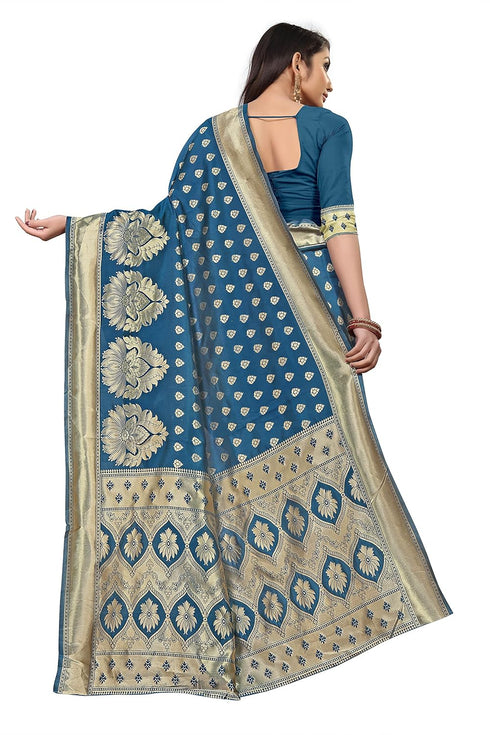 Vasthrlay Maroon Woven Kanjivaram Blend Saree