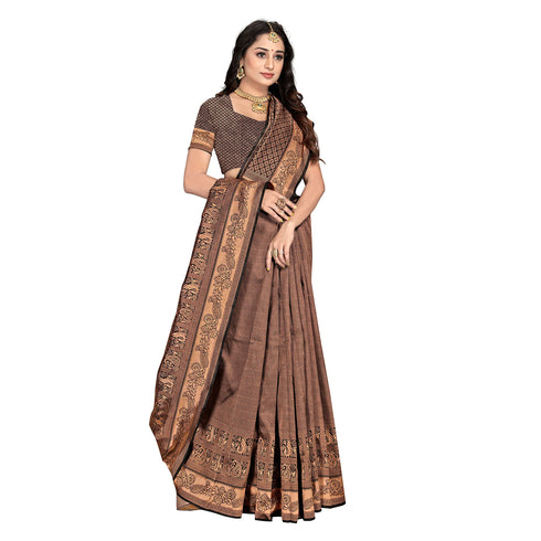 Vasthrlay Kanjivaram Unstitched Saree