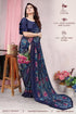 Vasthrlay Fashion Chiffon Printed Navy Ethnic Wear