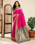 Vasthrlay Paithani Jacquard Unstitched Pink Saree