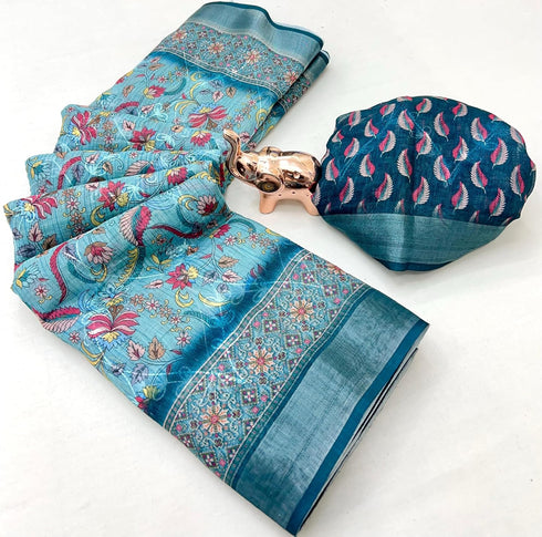 Vasthrlay Tussar Handloom Printed