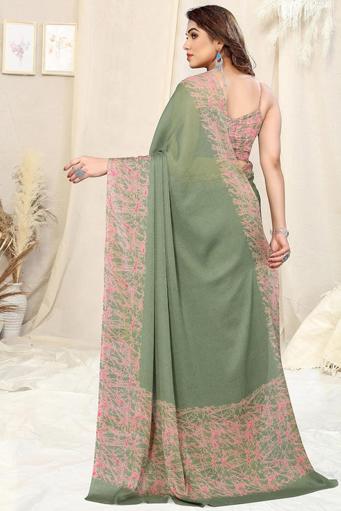 Vasthrlay Fashion Chiffon Abstrect Printed Ethnic Wear