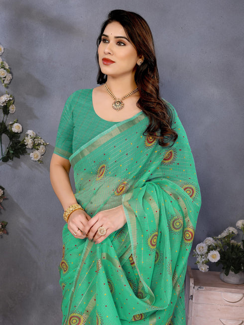 Vasthrlay Orange Unstitched Saree