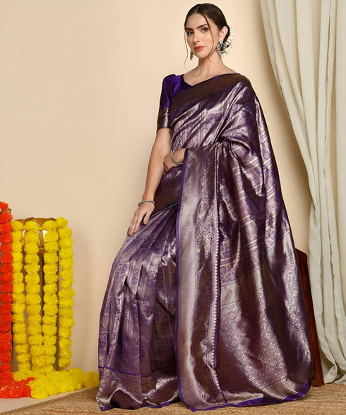 Vasthrlay Banarasi Unstitched Saree