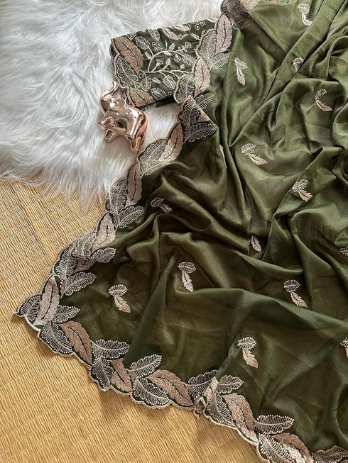 Vasthrlay Georgette Embroidery Unstitch