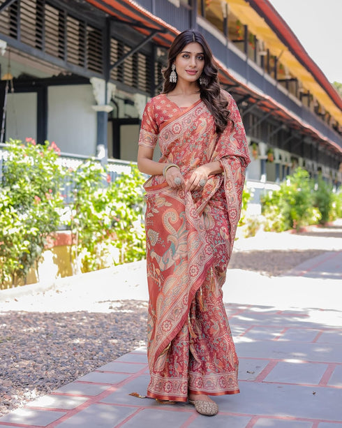 Vasthrlay Handloom Cotton Multicolour Saree