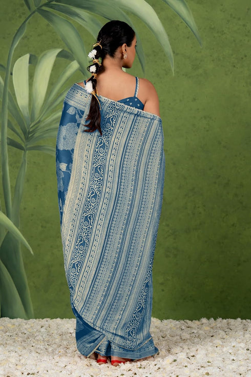 Vasthrlay Fashion Chiffon Georgette Green Ethnic Wear