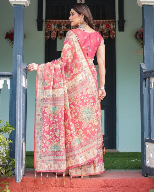 Vasthrlay Cotton Handloom Tassels Saree