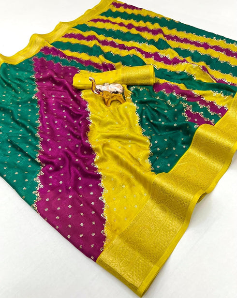 Vasthrlay Bandhani Kanjivaram Weaving