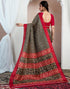 Vasthrlay Bandhani Printed Unstitched Black Saree
