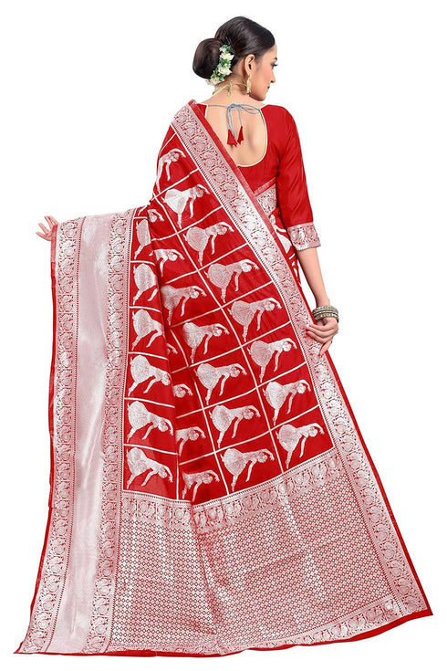 Vasthrlay Banarasi Bridal Red Ethnic Wear