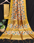 Vasthrlay Tussar Printed Contrast