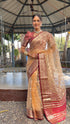 Vasthrlay Organza Golden Traditional Pinkpink