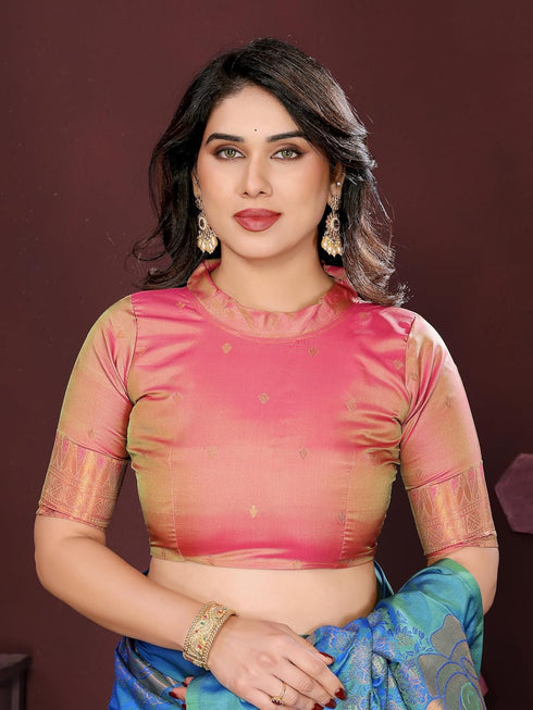 Vasthrlay Kanchipuram Saree Soft Silk Seagreen
