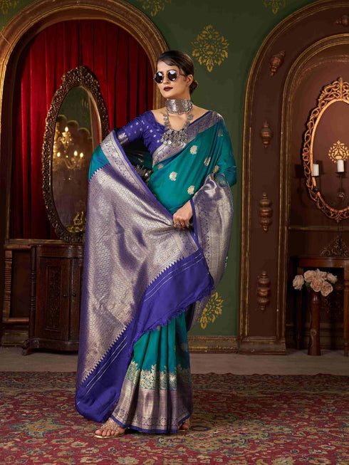 Vasthrlay Kanjivaram Unstitched Jacquard Stylish Saree