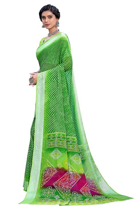 Vasthrlay Bandhani Chiffon Rani Ethnic Wear