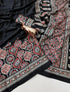 Vasthrlay Ajrakh Saree Crepe