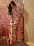 Vasthrlay Printed Jacquard Unstitched Dusty Pink Saree