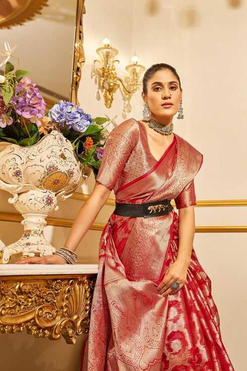 Vasthrlay Organza Patola Leriya Unstitched Saree