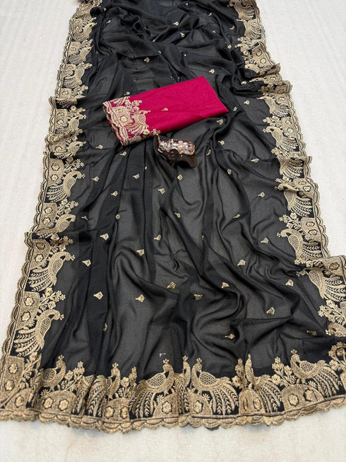 Vasthrlay Georgette Embroidery Unstitch