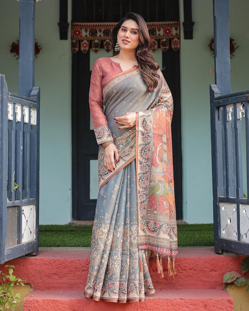 Vasthrlay Floral Tassels Traditional Saree