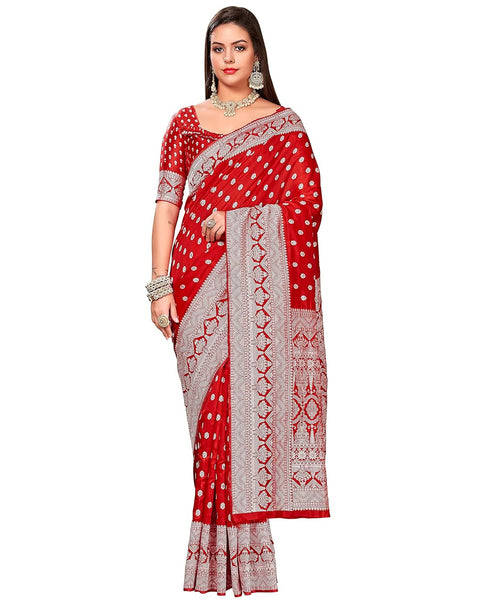 Vasthrlay Banarasi Red Ethnic Wear