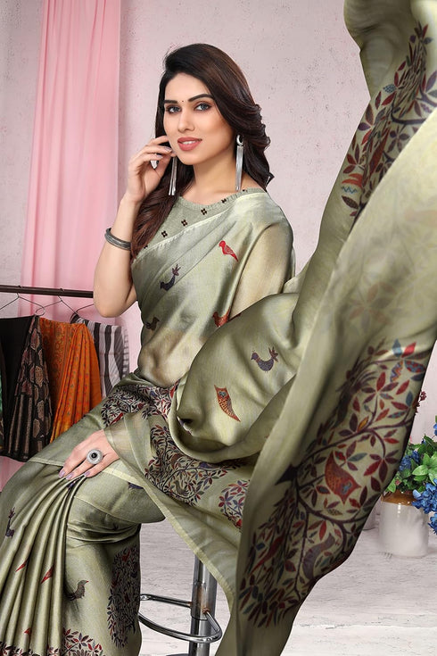 Vasthrlay Fashion Chiffon Printed Dusty Ethnic Wear