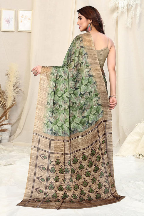 Vasthrlay Fashion Chiffon Dusty Turquoise Ethnic Wear