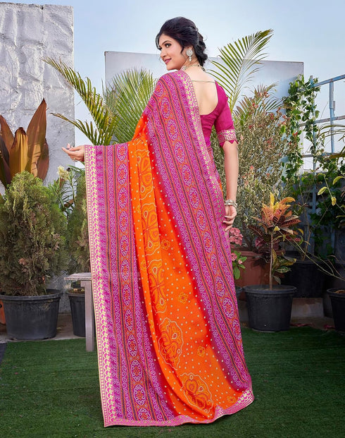 Vasthrlay Georgette Printed Jacquard Material Ethnic Wear