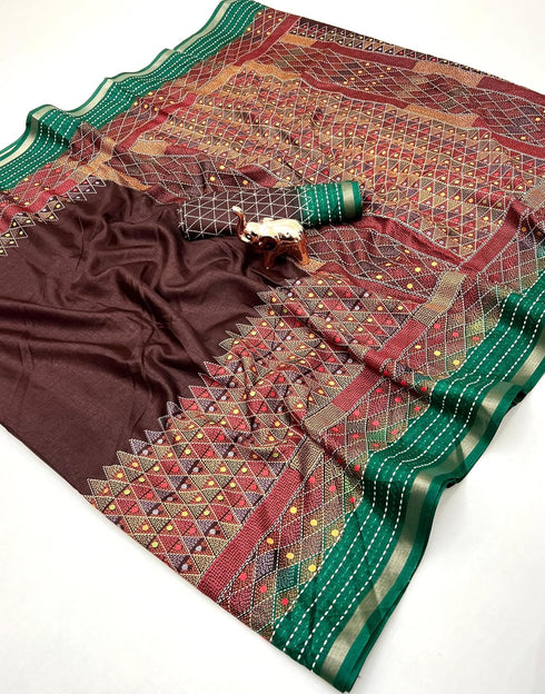 Vasthrlay Gadhwal Weaving Contrast