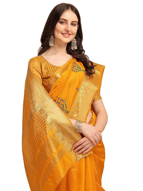 Vasthrlay Multicolor Embroidered Saree