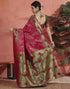 Vasthrlay Banarasi Jacquard Pink Saree With Unstitched Blouse Piece