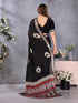 Vasthrlay Black Unstitched Saree
