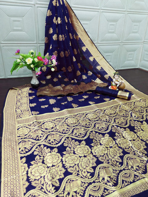 Vasthrlay Banarasi Traditional Unstitched Saree