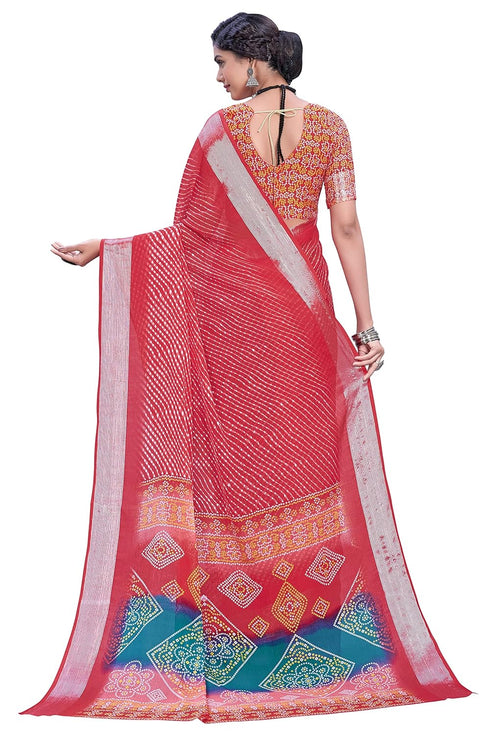 Vasthrlay Bandhani Chiffon Rani Ethnic Wear
