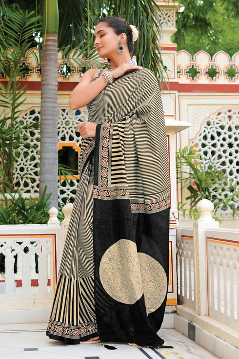 Vasthrlay Fashion Stripes Printed Ethnic Wear