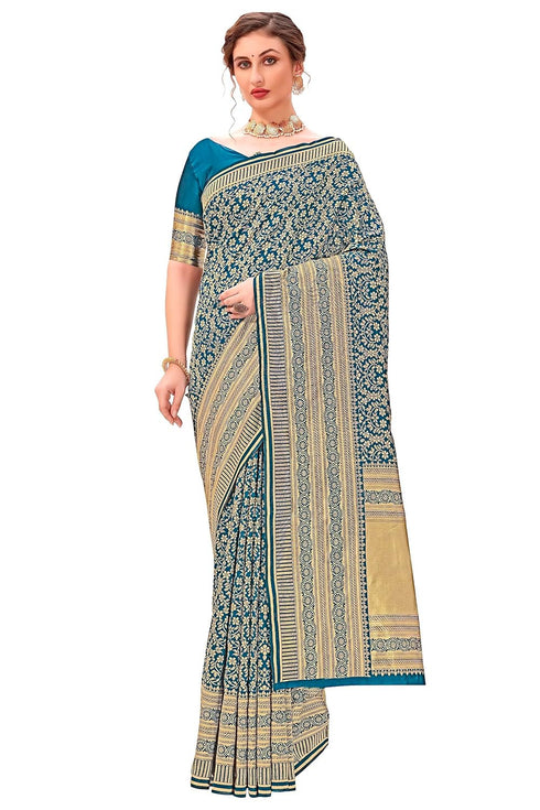 Vasthrlay Banarasi Pink Ethnic Wear