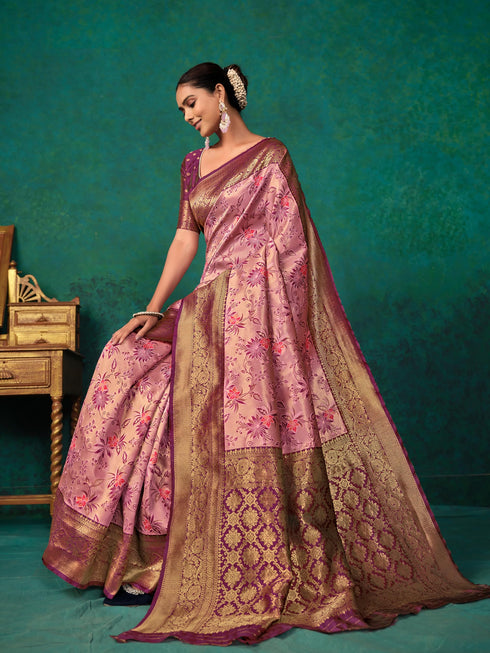 Vasthrlay Banarasi Floral Saree
