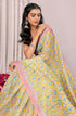 Vasthrlay Yellow Cotton Printed Saree