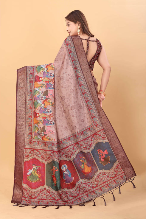Vasthrlay Kanjivaram Traditional Unstitched Saree