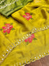 Vasthrlay Vichitra Embroidery Brown Black