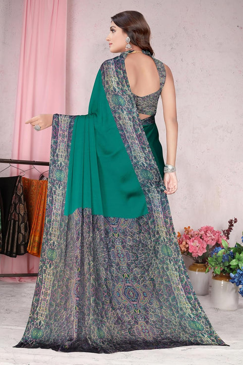 Vasthrlay Fashion Chiffon Abstrect Printed Ethnic Wear