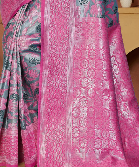 Vasthrlay Kanjivaram Blouse Purple Peachpurple