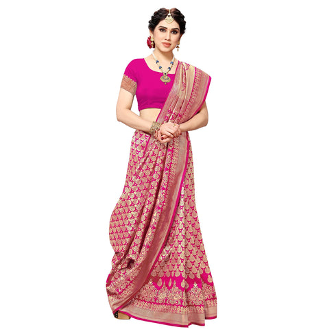 Vasthrlay Wine Kanjivaram Unstitched Saree