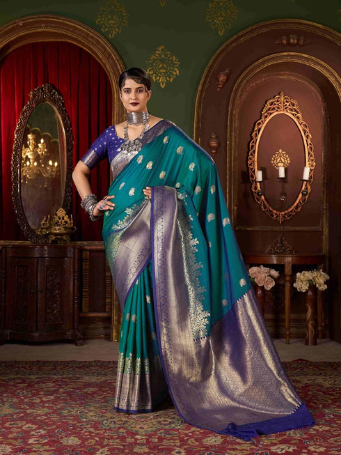 Vasthrlay Kanjivaram Unstitched Jacquard Stylish Saree