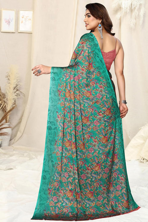 Vasthrlay Fashion Chiffon Georgette Beige Ethnic Wear