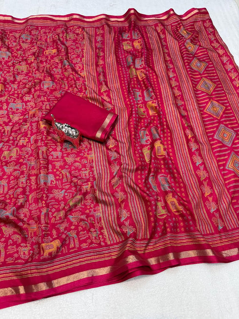Vasthrlay Ghicha Kalamkari Print