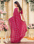 Vasthrlay Vichitra Bandhani Unstitched Pink Saree