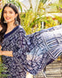 Vasthrlay Chanderi Bandhani Unstitched White Saree
