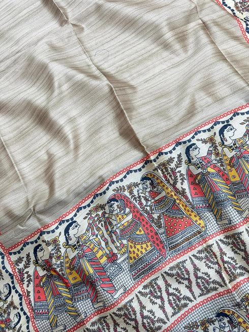 Vasthrlay Tussar Ghicha Traditional Kalamkari Madhubani